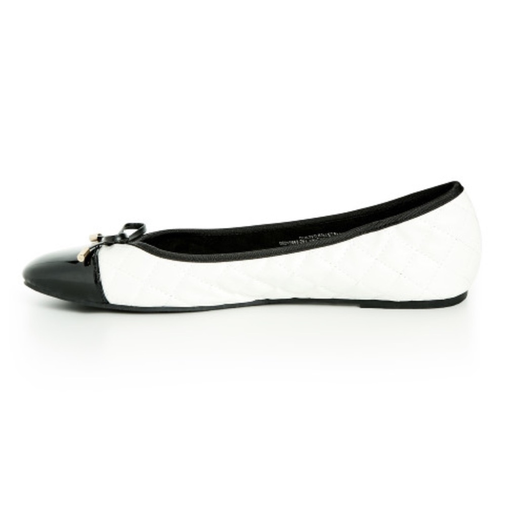 EVANS EXTRA WIDE FIT Size 7EEE Ivory Quilted Ballet Flat (SH05) - Picture 5 of 6